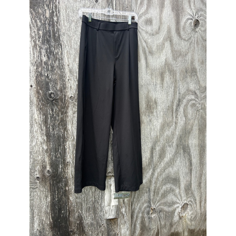 Halara Wide Leg Pants Women M Black Stretch Work Office Minimalist Quiet Luxury